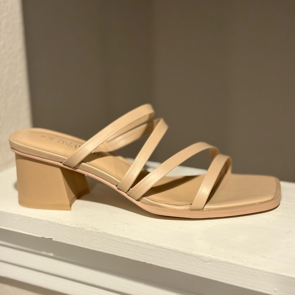 Dream Pairs Women's Mule Heel Chunky Nude/Light Brown Size 8 - Picture 2 of 11